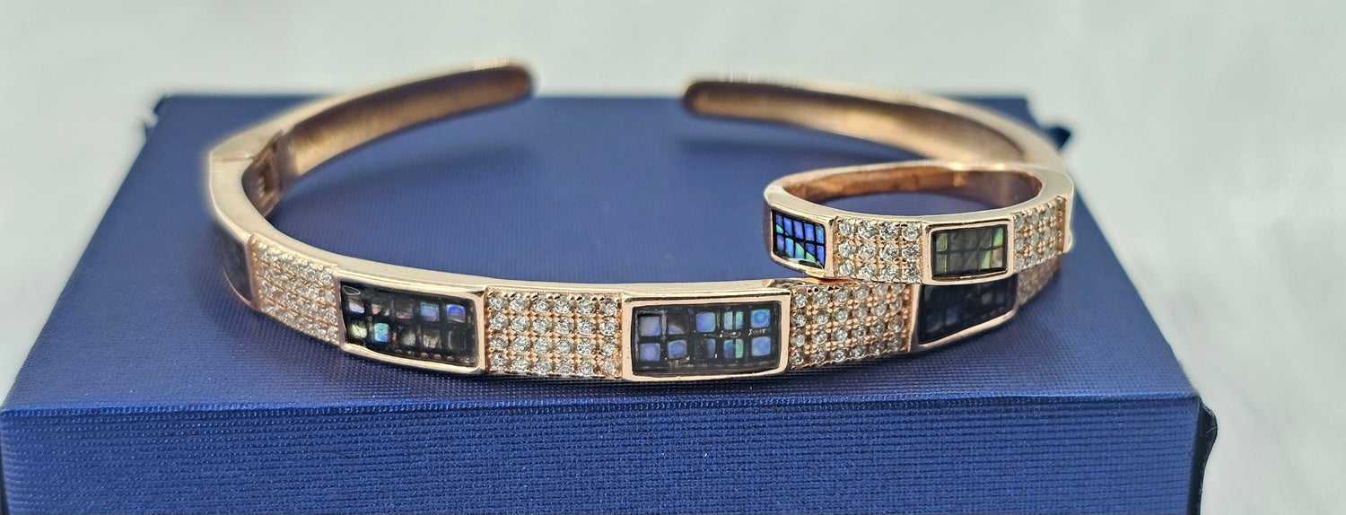 92.50 Silver Rose Gold Plated Bracelet 37