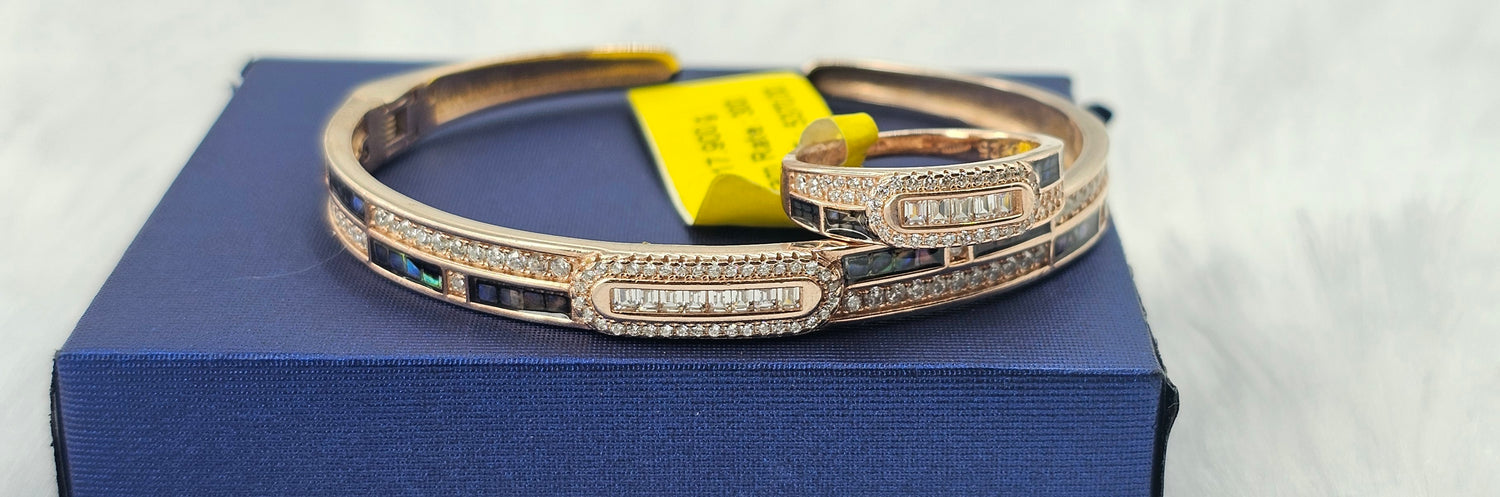 92.50 Silver Rose Gold Plated Bracelet 38