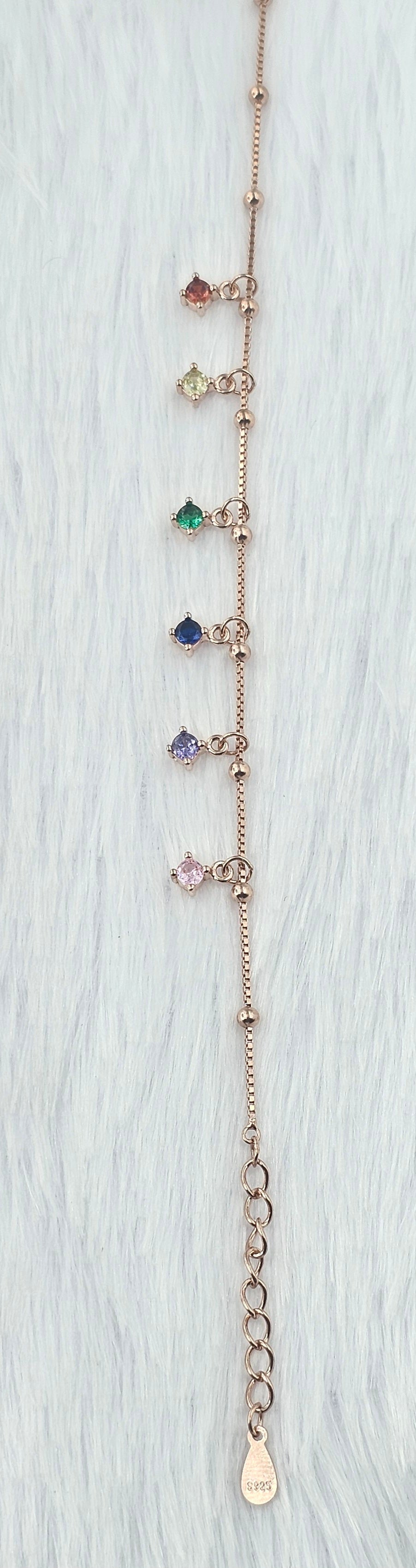 92.50 Rose Gold Plated Silver Bracelet 21