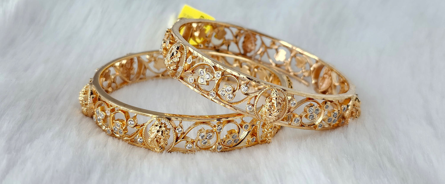 92.50 Gold Plated Silver Bangle 124