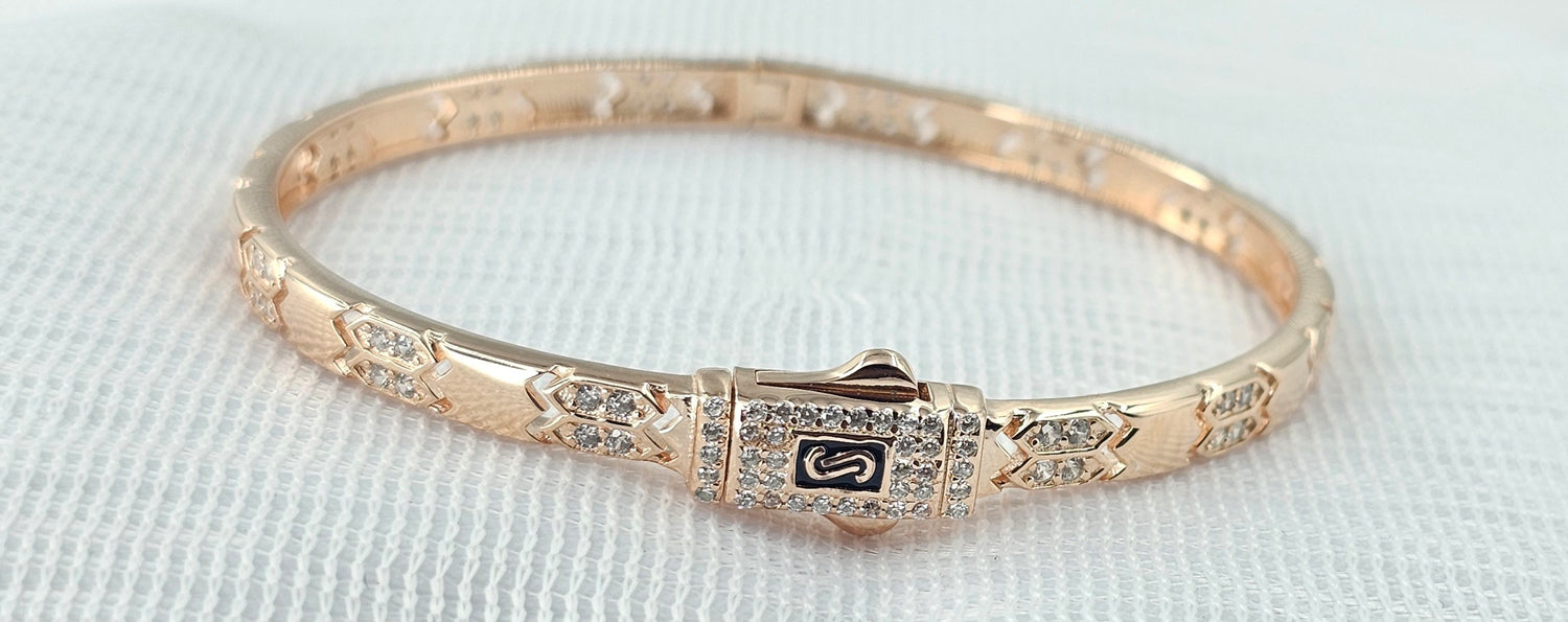 92.50 Silver Rose Gold Plated Bracelet 159