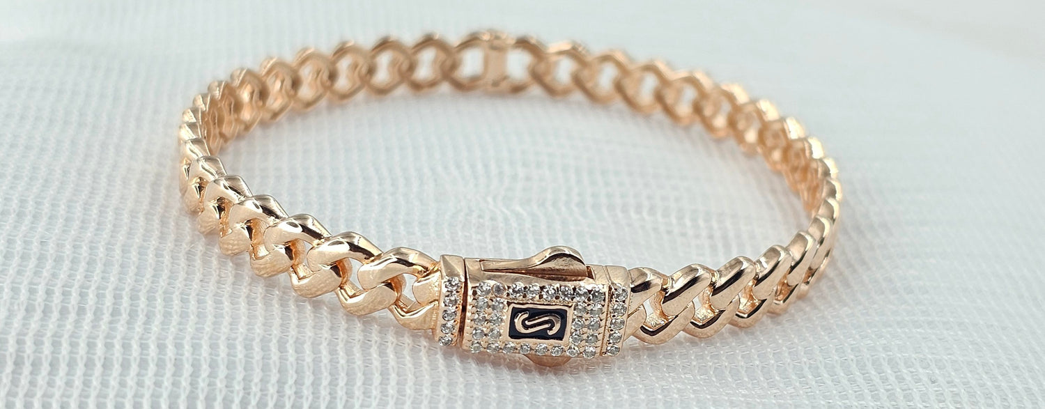 92.50 Silver Rose Gold Plated Bracelet 161