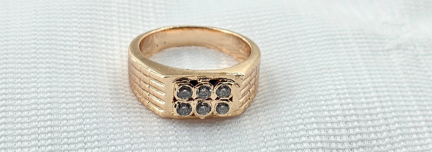 92.50 Silver Rose Gold Plated Gents Ring 51