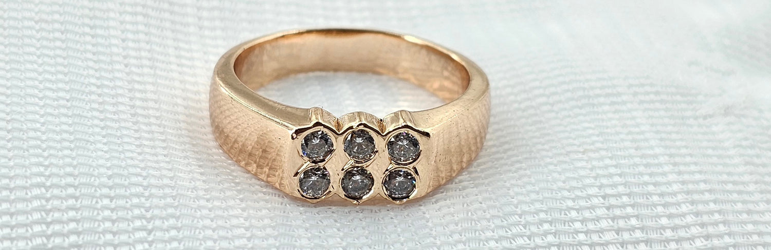 92.50 Silver Rose Gold Plated Gents Ring 52