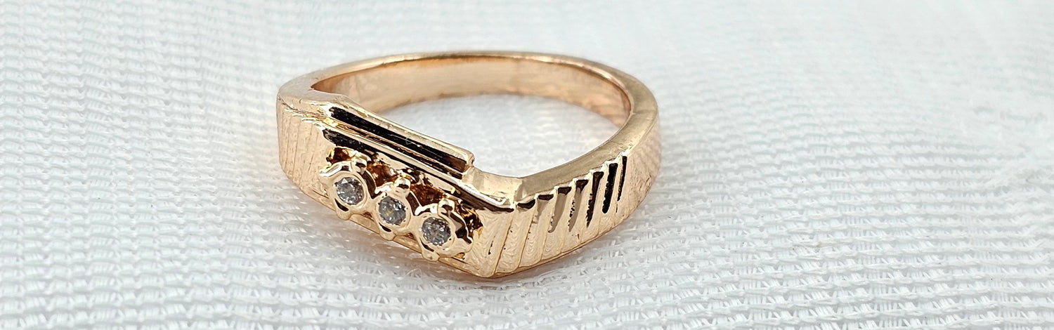 92.50 Silver Rose Gold Plated Gents Ring 53