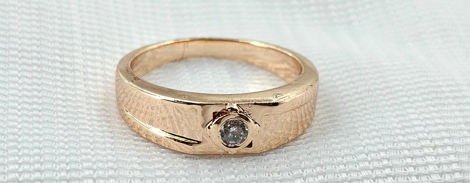 92.50 Silver Rose Gold Plated Gents Ring 57