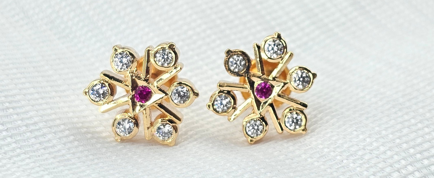 92.50 Silver Gold Plated Earring 123