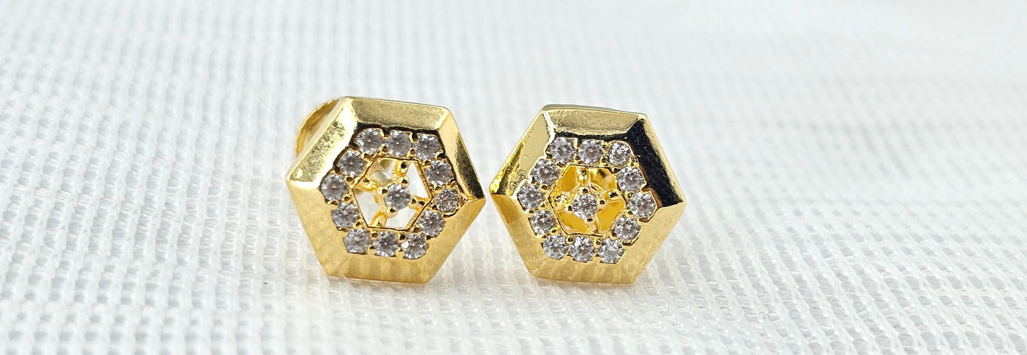92.50 Silver Gold Plated Earring 131