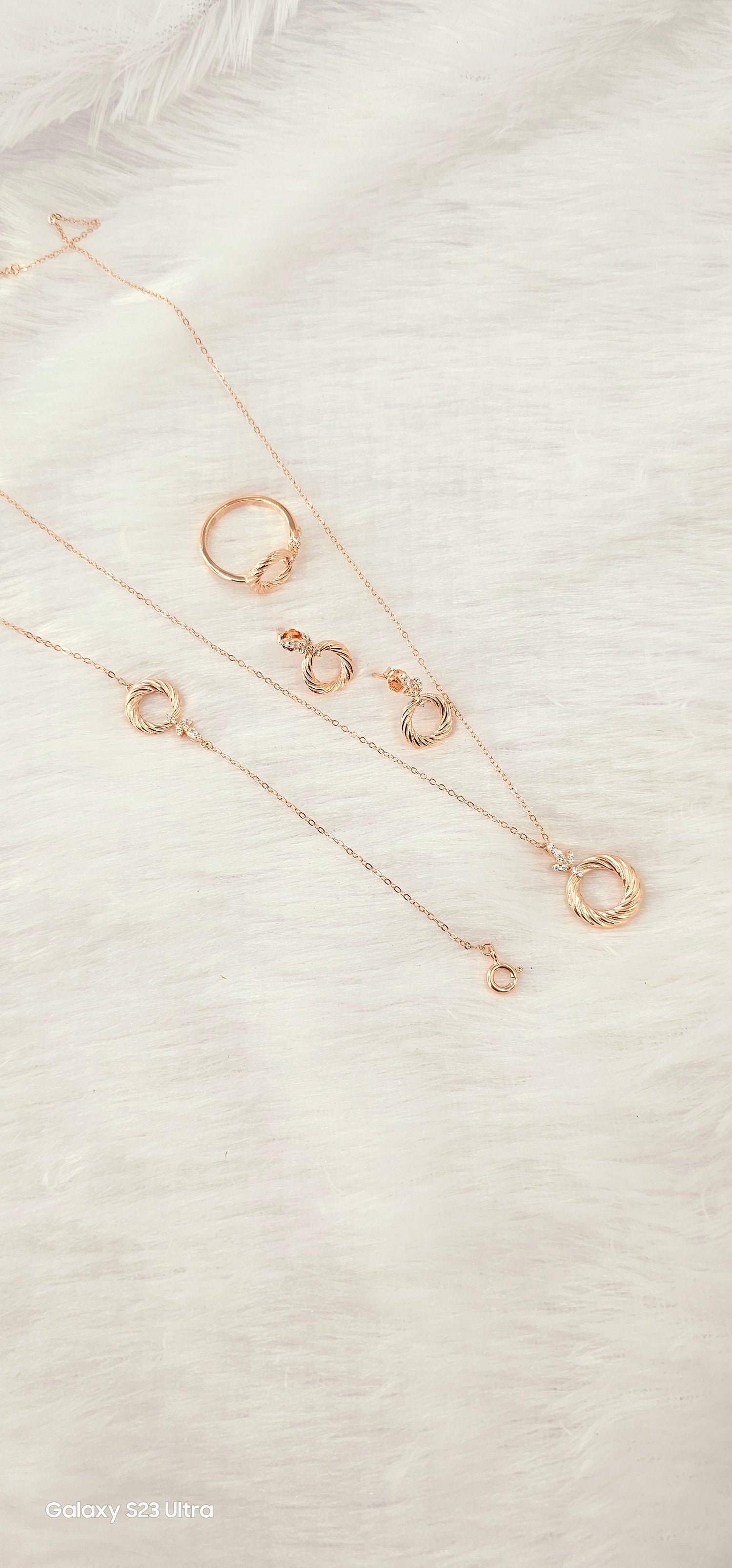 92.50 Rose Gold Silver Chain Pendent Set 19