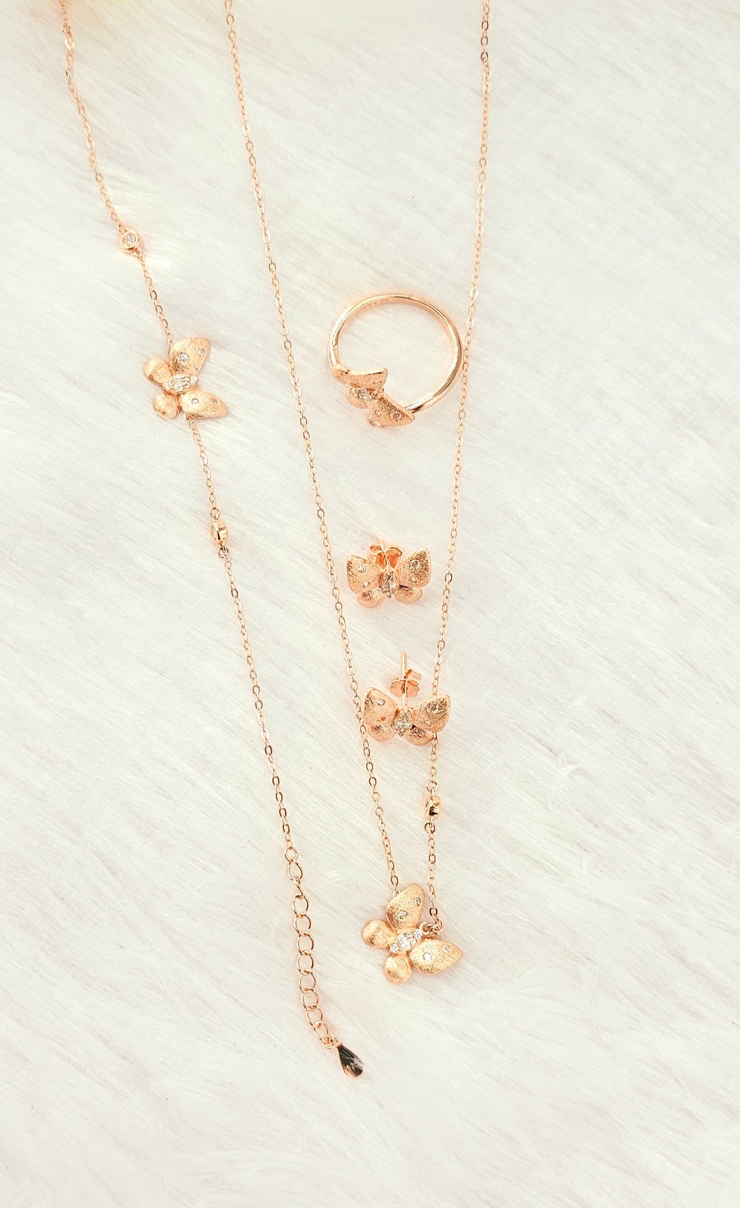 92.50 Rose Gold Silver Chain Pendent Set 6