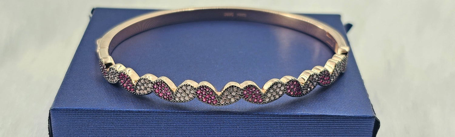 92.50 Silver Rose Gold Plated Bracelet  77