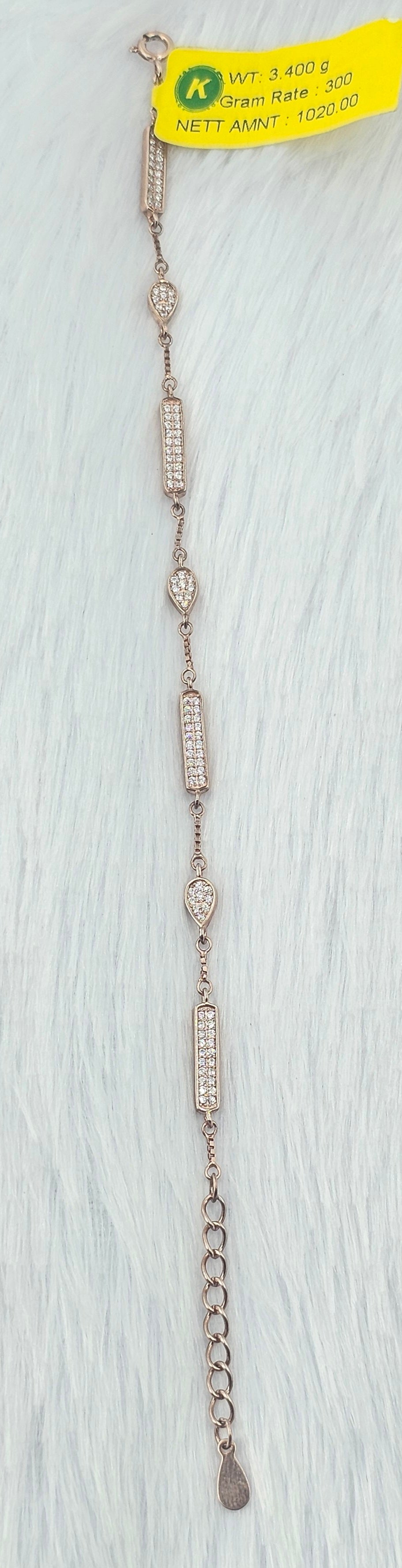 92.50 Rose Gold Plated Silver Bracelet  161