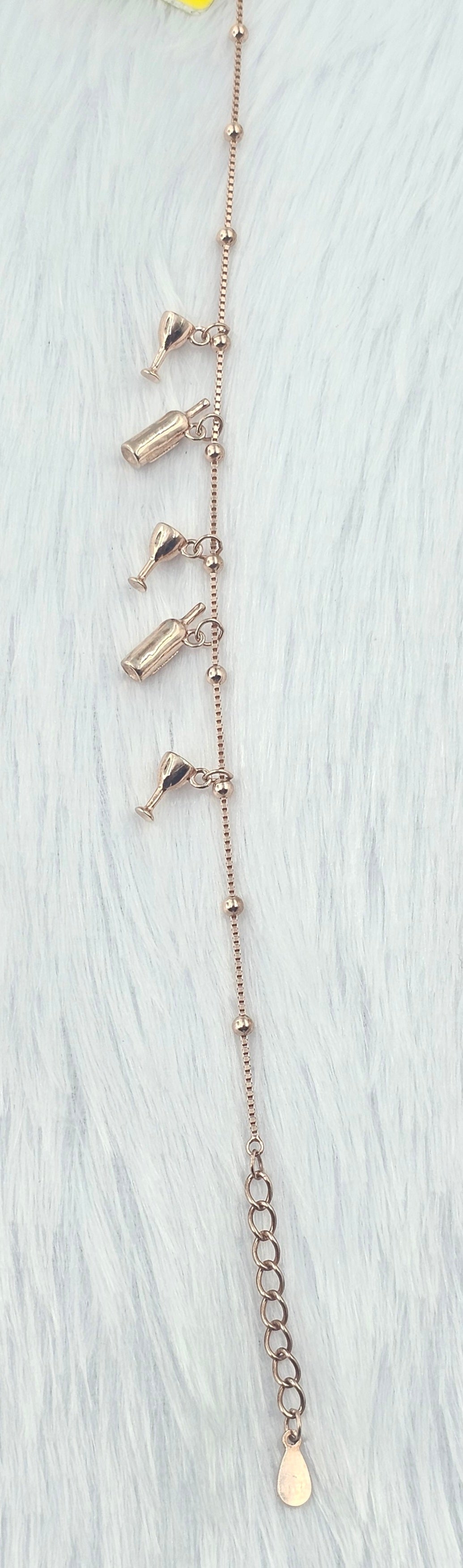 92.50 Rose Gold Plated Silver Bracelet  166