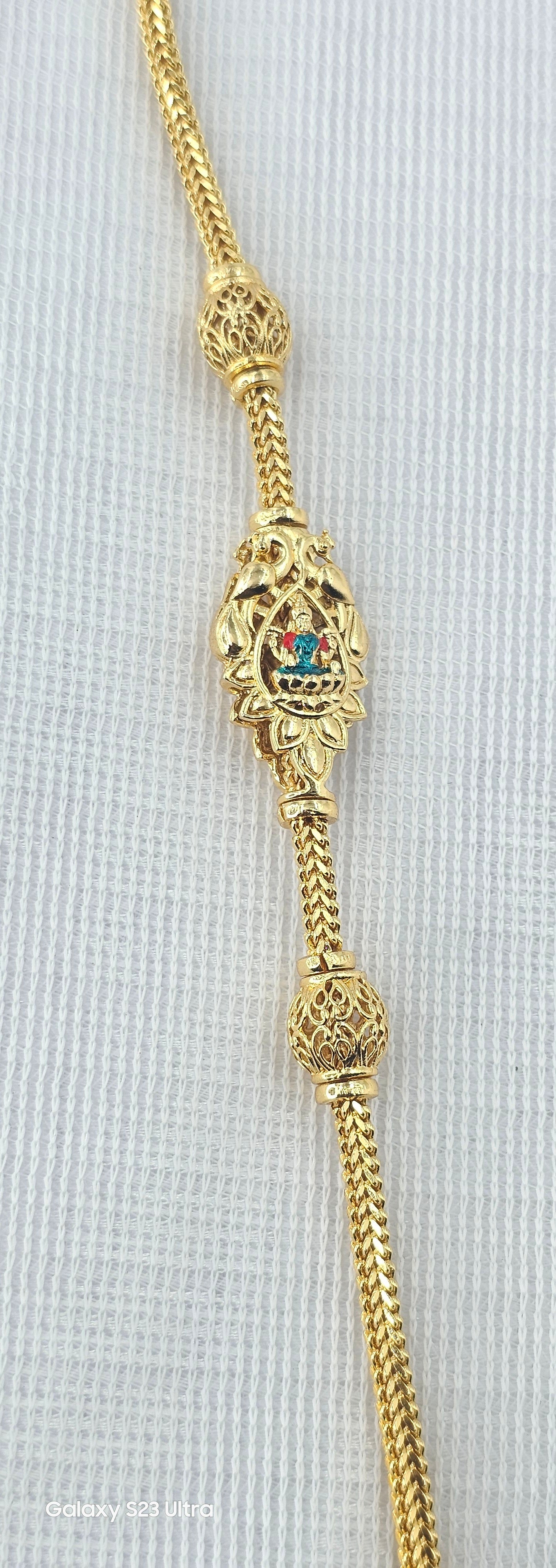 92.50 Gold Plated Silver Thali Chain 56