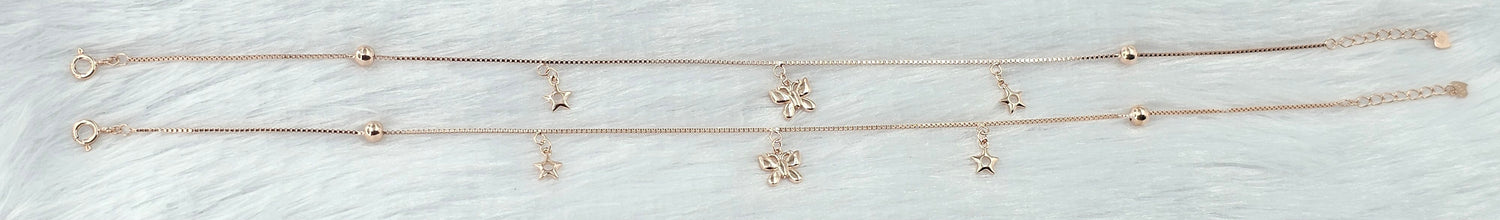 92.50 Gold Plated Silver Anklet  422