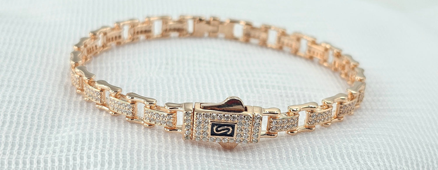 92.50 Silver Rose Gold Plated Bracelet 165