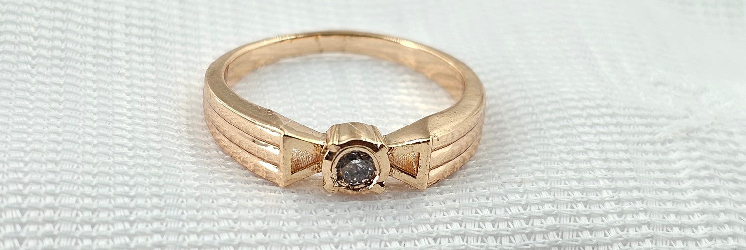 92.50 Silver Rose Gold Plated Gents Ring 55