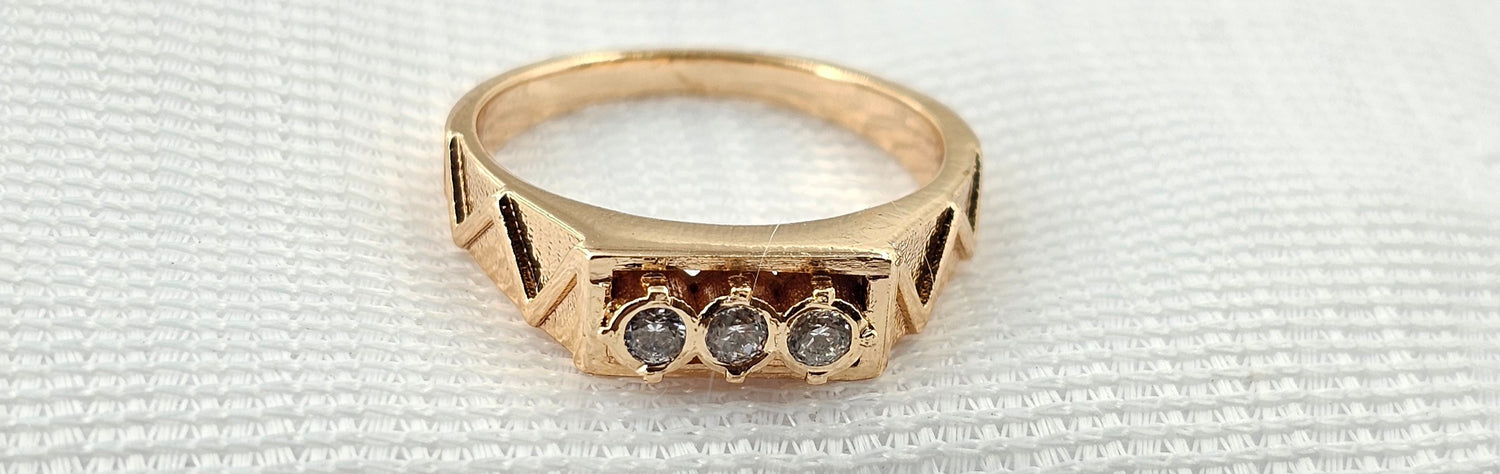 92.50 Silver Rose Gold Plated Gents Ring  58