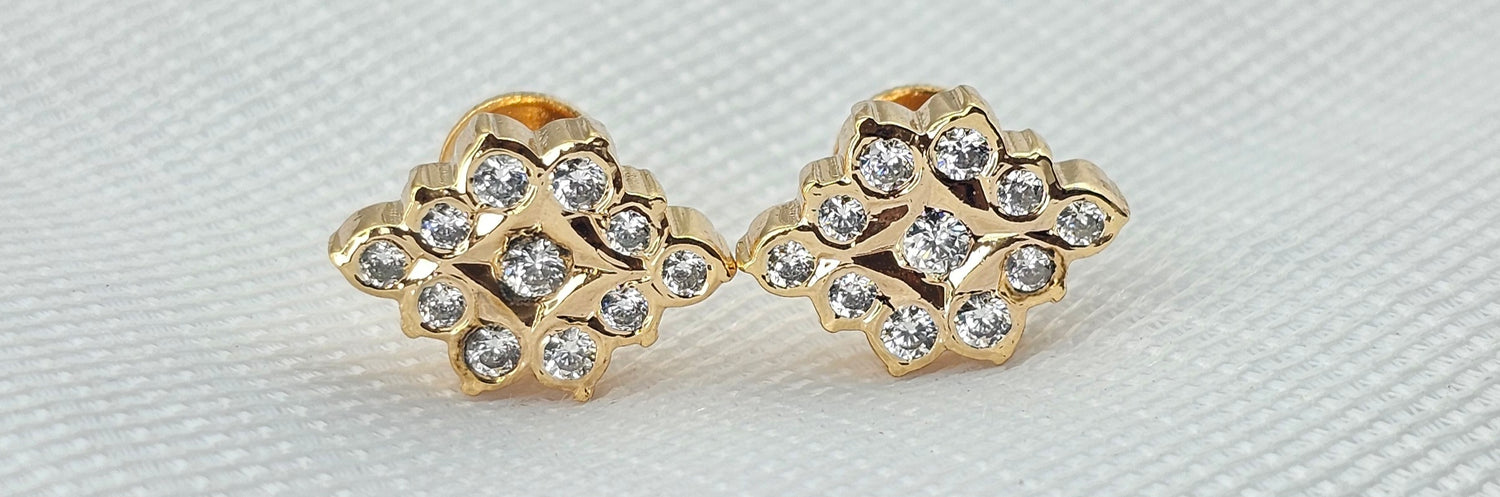 92.50 Silver Gold Plated Earring 124