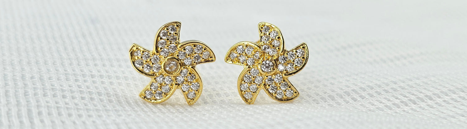 92.50 Silver Gold Plated Earring 158