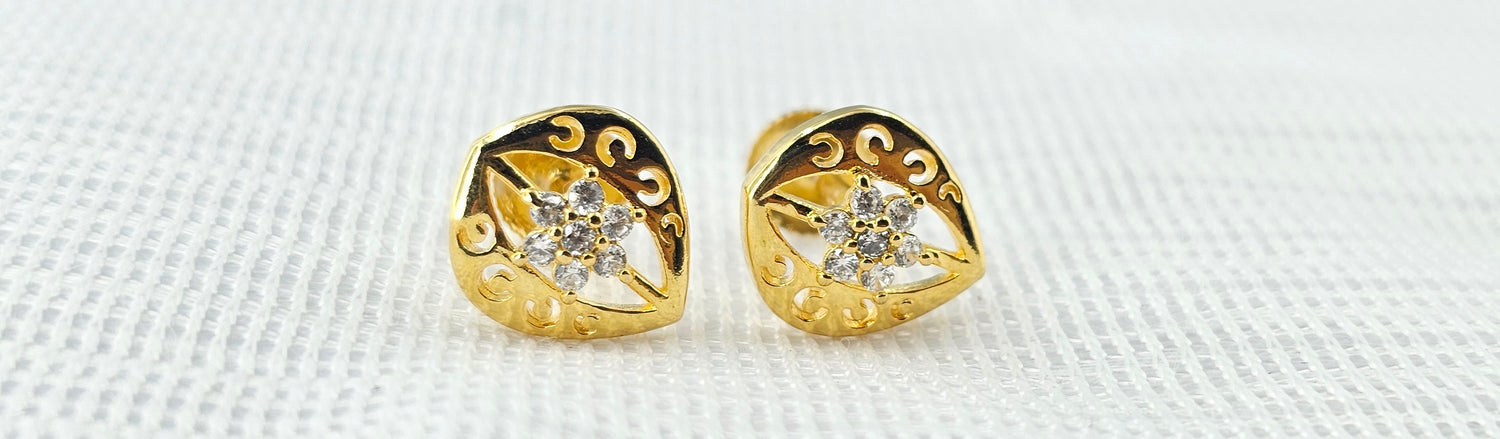 92.50 Silver Gold Plated Earring 154